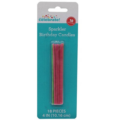 PAQUETE DE 18 VELAS DE CUMPLEAÑOS CON CHISPAS