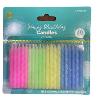 SET DE VELAS DE CUMPLEAÑOS 60 PC 6 CM