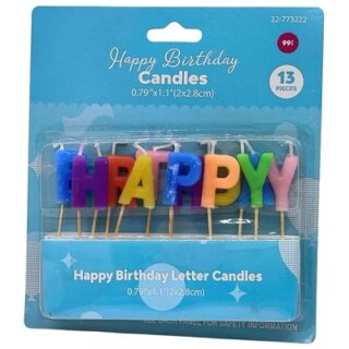 SET DE LETRAS DE VELA PARA CUMPLEAÑOS 13 PC