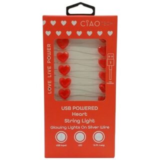 GUIRNALDA LED EN FORMA DE CORAZÓNES 10 PIES