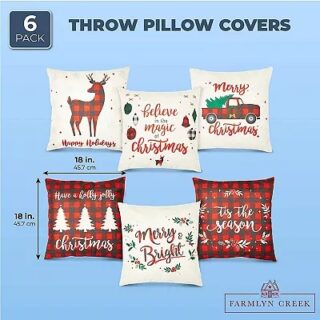 FUNDAS DE COJIN NAVIDEÑAS 6 PC