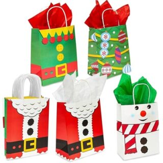 BOLSAS DE REGALO DE NAVIDAD VARIOS DISEÑOS 25.5 x 20.5 CM