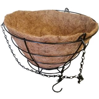 MACETA DE METAL CON BEJUCO COLGANTE 32x21
