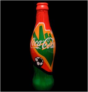 TROMPETA DISEÑO BOTELLA DE COCA COLA 25CM