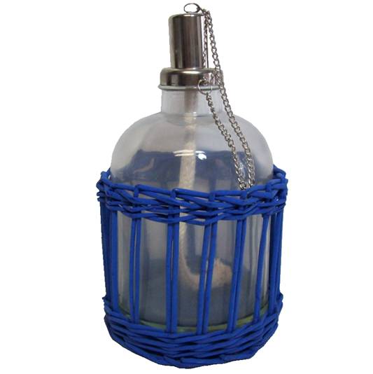 BOTELLA PARA LAMPARA CON ADORNO 22 CM