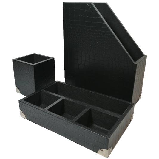 SET DE ORGANIZADOR PARA ESCRITORIO 3 PC NEGRO