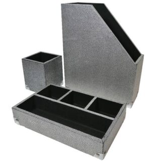 SET DE ORGANIZADOR PARA ESCRITORIO 3 PC GRIS