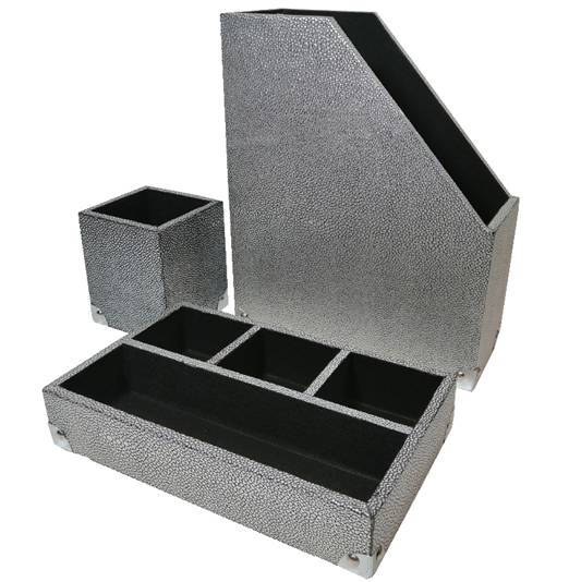 SET DE ORGANIZADOR PARA ESCRITORIO 3 PC GRIS