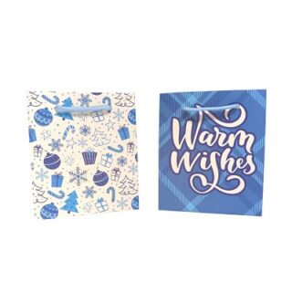 BOLSA DE REGALO NAVIDEÑA AZUL 13*15 CM