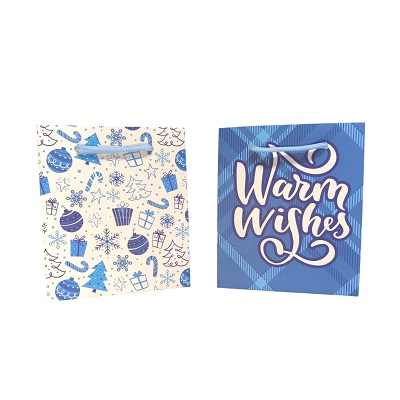 BOLSA DE REGALO NAVIDEÑA AZUL 13*15 CM