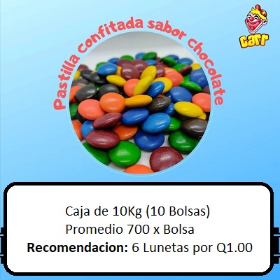 LUNETA DULCES SABOR CHOCOLATE 10 KG