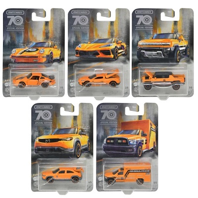 CAJA DE CARROS MATCHBOX 10 PC 70 ANIVERSARIO