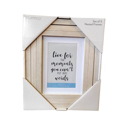 SET DE PORTA FOTOS DE MADERA 3 PC