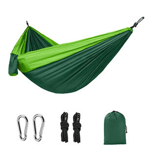 Hamaca doble + ganchos y lazos verde