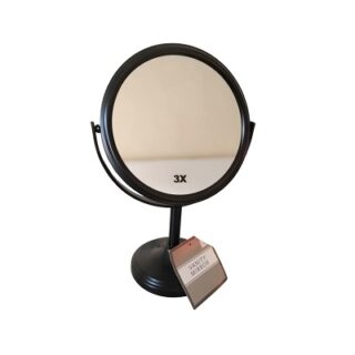 ESPEJO DE MESITA COLOR NEGRO 24 CM