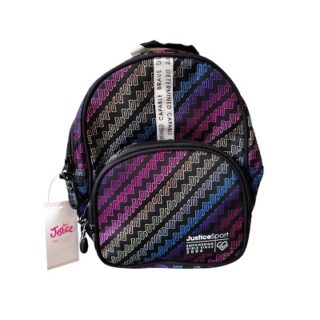 MOCHILA DE NYLON COLOR NEGRO 46 CM