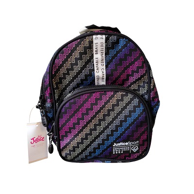 MOCHILA DE NYLON COLOR NEGRO 46 CM