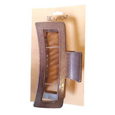 GANCHO PARA PELO DE PLASTICO COLOR CAFE 15 CM