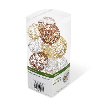 BOLAS DE ALAMBRE DECORATIVAS 11 PC