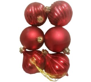 SET DE BOMBAS 6 CM NAVIDEÑOS 6 PC ROJAS