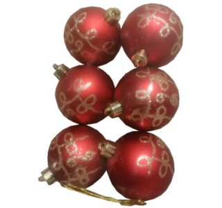 SET DE BOMBAS 6 CM NAVIDEÑOS 6 PC ROJAS