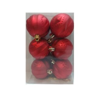 SET DE BOMBAS 6 CM NAVIDEÑOS 6 PC ROJAS