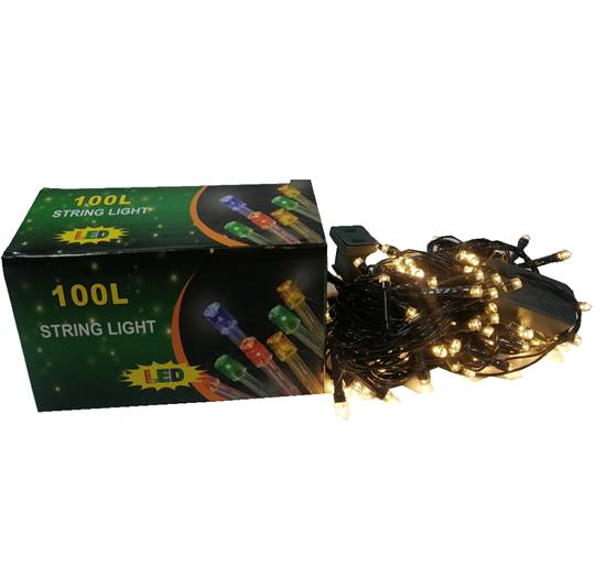 SET DE LUCES 100 LED NAVIDEÑAS 6.20 mts LINEAL AMARILLAS