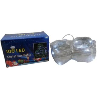 LUCES LED 100 LIGHT NAVIDEÑAS CON LISTON GRIS 7 mts