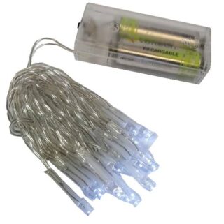 SET DE LUCES 20 LED DE BATERIAS BLANCAS