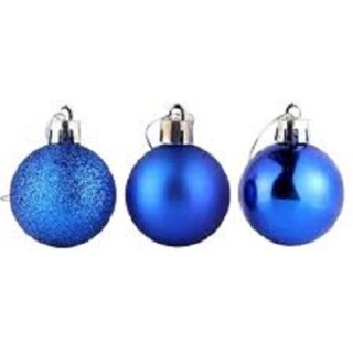 BOMBAS NAVIDEÑAS COLO AZUL 3 PC 10 CM
