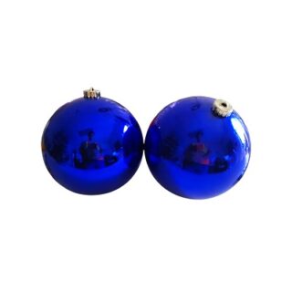 BOMBAS NAVIDEÑAS COLOR AZUL 2 PC 15 CM
