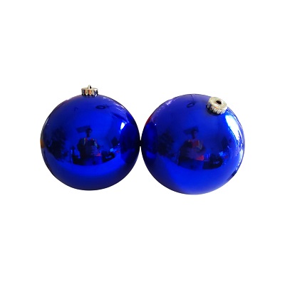BOMBAS NAVIDEÑAS COLOR AZUL 2 PC 15 CM