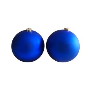 BOMBAS NAVIDEÑAS COLOR AZUL 2 PC 15 CM