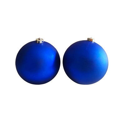 BOMBAS NAVIDEÑAS COLOR AZUL 2 PC 15 CM