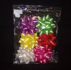 MOÑOS PARA REGALO CON FRANJA DORADA 4 pulg. 6 PC