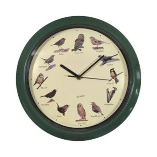 RELOJ DE PARED 33CM DIAMETRO SONIDO DE AVES