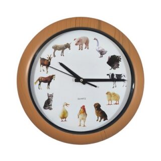 RELOJ DE PARED 33CM DIAMETRO SONIDO ANIMAL