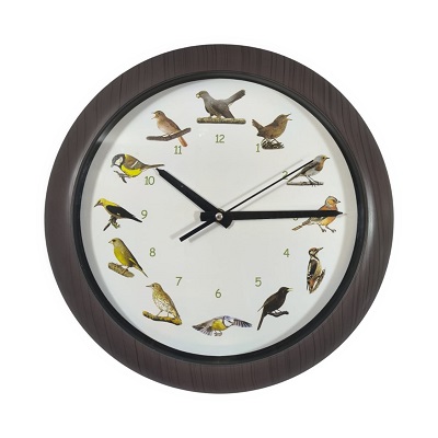 RELOJ DE PARED 33 CM DIAMETRO SONIDO DE AVES