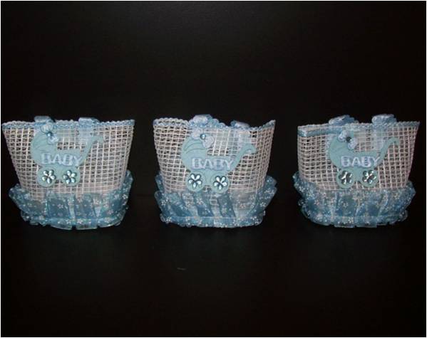 BOLSA DECORATIVA PARA BABY SHOWER 6 PC AZUL Y ROSADA