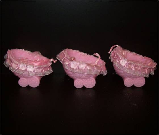 CARRUAJE DECORATIVO PARA BABY SHOWER AZUL Y ROSADO