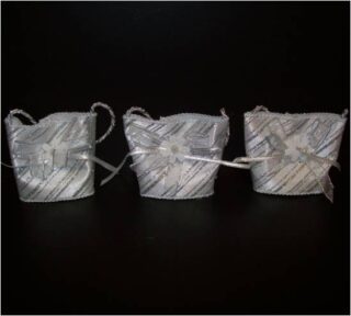 BOLSA DECORATIVA PARA BABY SHOWER BLANCA Y ROSADA