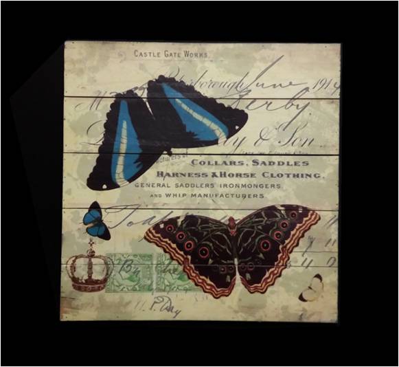 CUADRO DE MADERA PINTADA 16 X 16 PLG