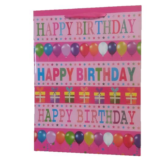 BOLSA DE REGALO 40 X 30 X 12 CM HAPPY BIRTHDAY