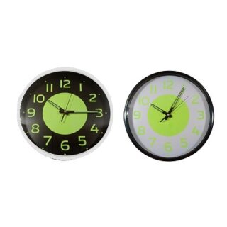 RELOJ DE PARED FLUORESCENTE REDONDO 30 CM VARIOS DISEÑOS