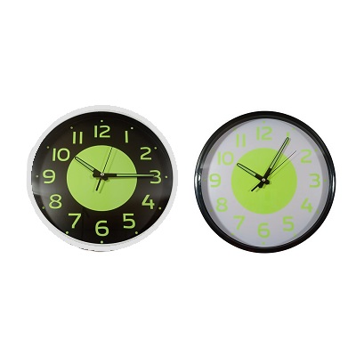 RELOJ DE PARED FLUORESCENTE REDONDO 30 CM VARIOS DISEÑOS
