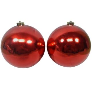 SET DE BOMBAS NAVIDEÑAS 2 PC 15 CM ROJAS
