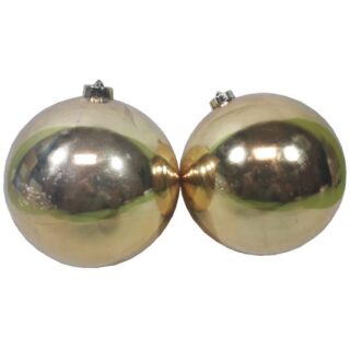 SET DE BOMBAS NAVIDEÑAS 2 PC 15 CM DORADAS