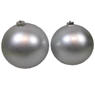 SET DE BOMBAS NAVIDEÑAS 2 PC 15 CM PLATEADAS