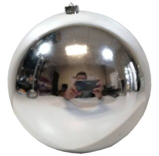 BOMBA NAVIDEÑA 25 CM PLATEADO