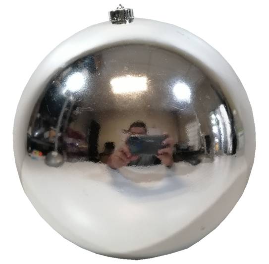 BOMBA NAVIDEÑA 25 CM PLATEADO